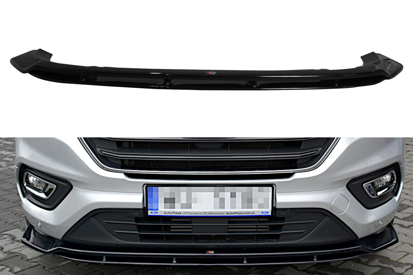 Front Ansatz für Ford Transit Custom Mk.1 FL schwarz Hochglanz