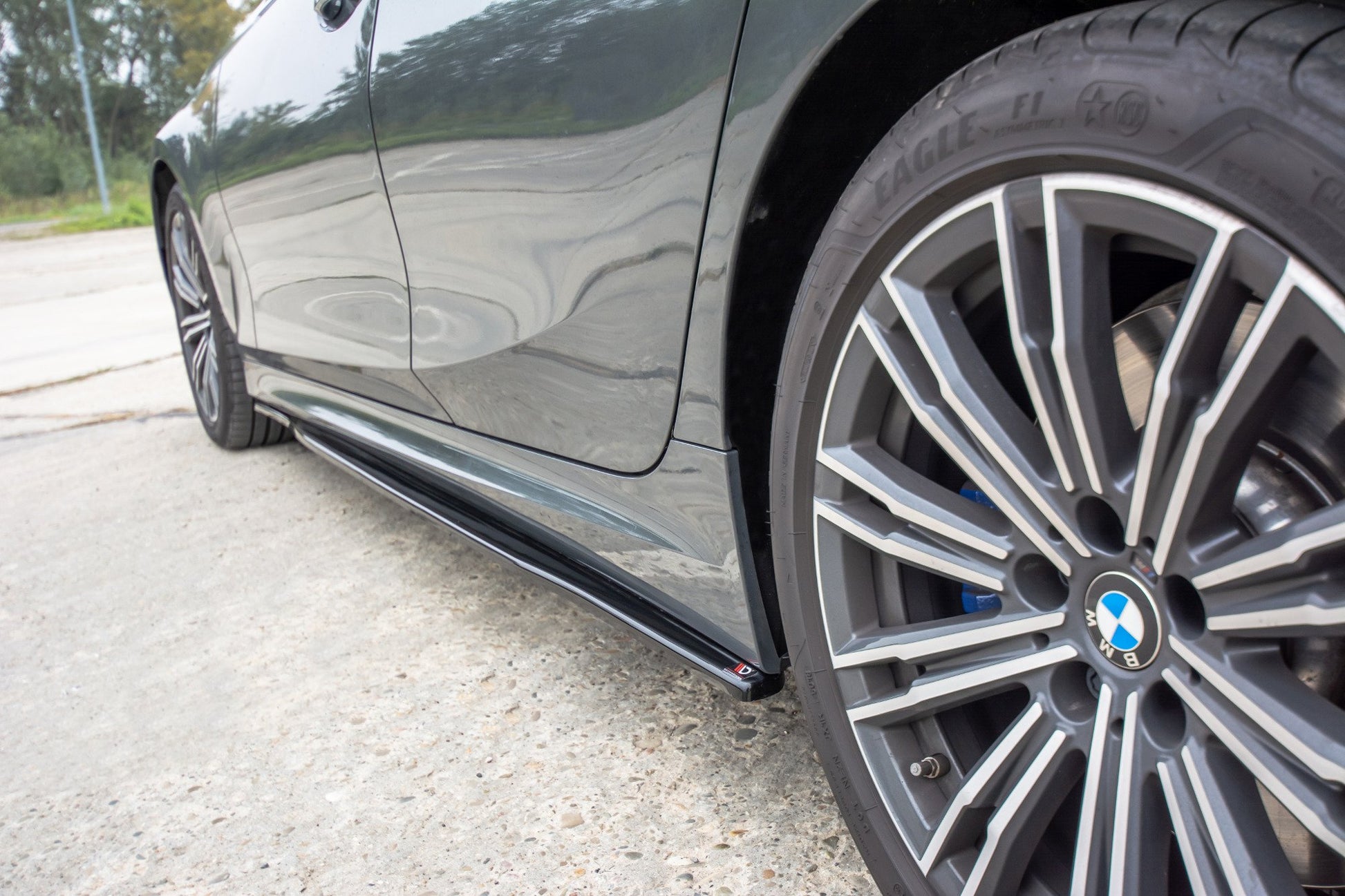 Seitenschweller Ansatz für BMW 3er G20 M Paket schwarz Hochglanz