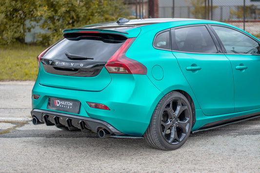Heck Ansatz Flaps Diffusor für Volvo V40 R-design Carbon Look