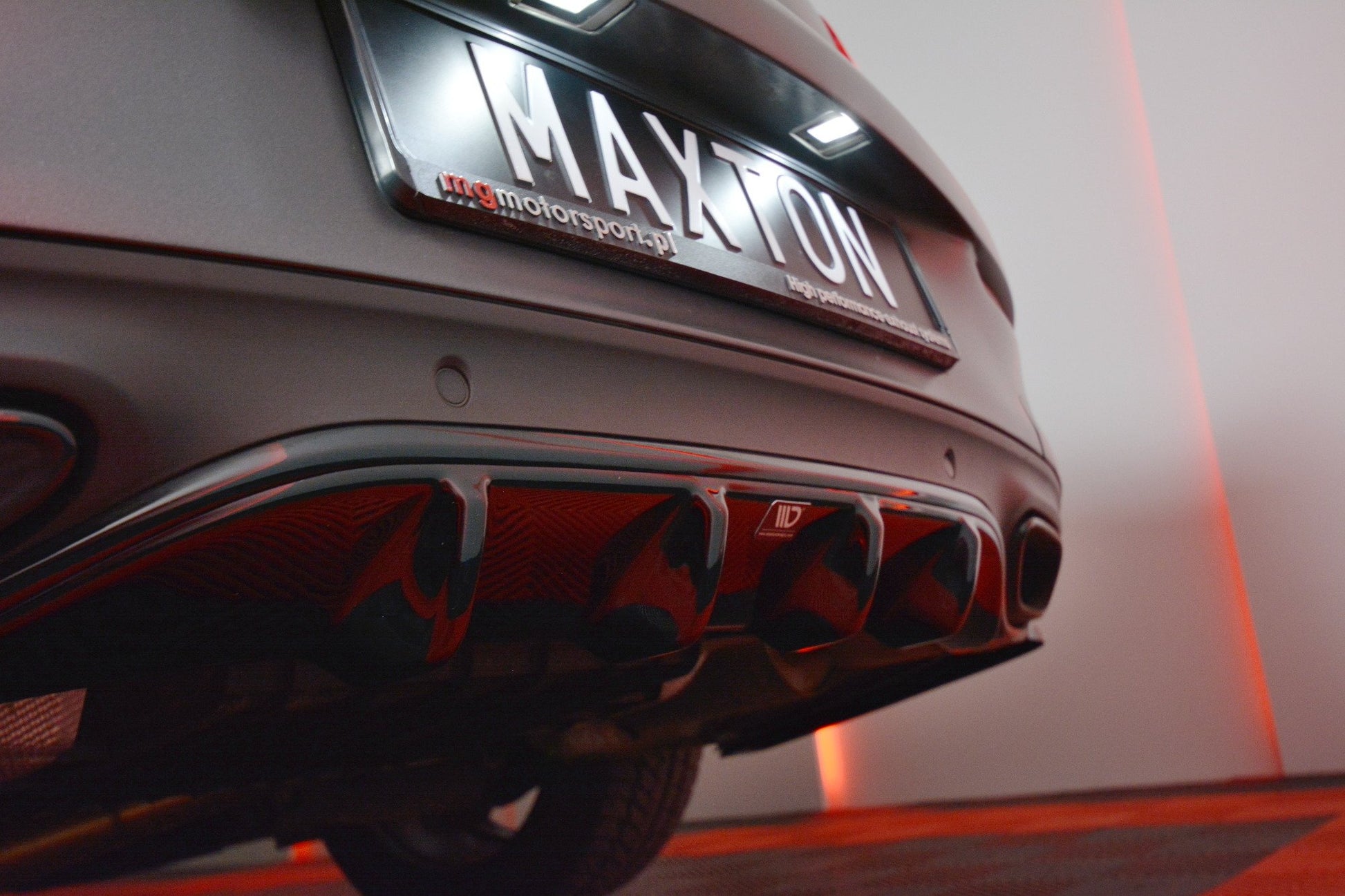Diffusor Heck Ansatz für MERCEDES- BENZ C-KLASSE W205 COUPE AMG-LINE Carbon Look