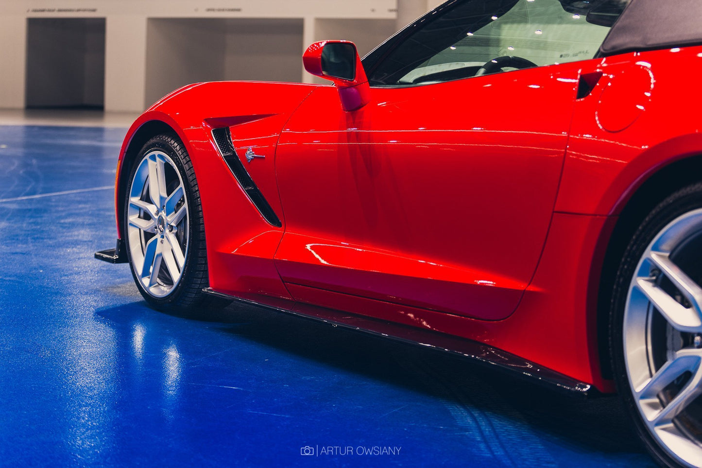 Seitenschweller Ansatz für CHEVROLET CORVETTE C7 schwarz matt