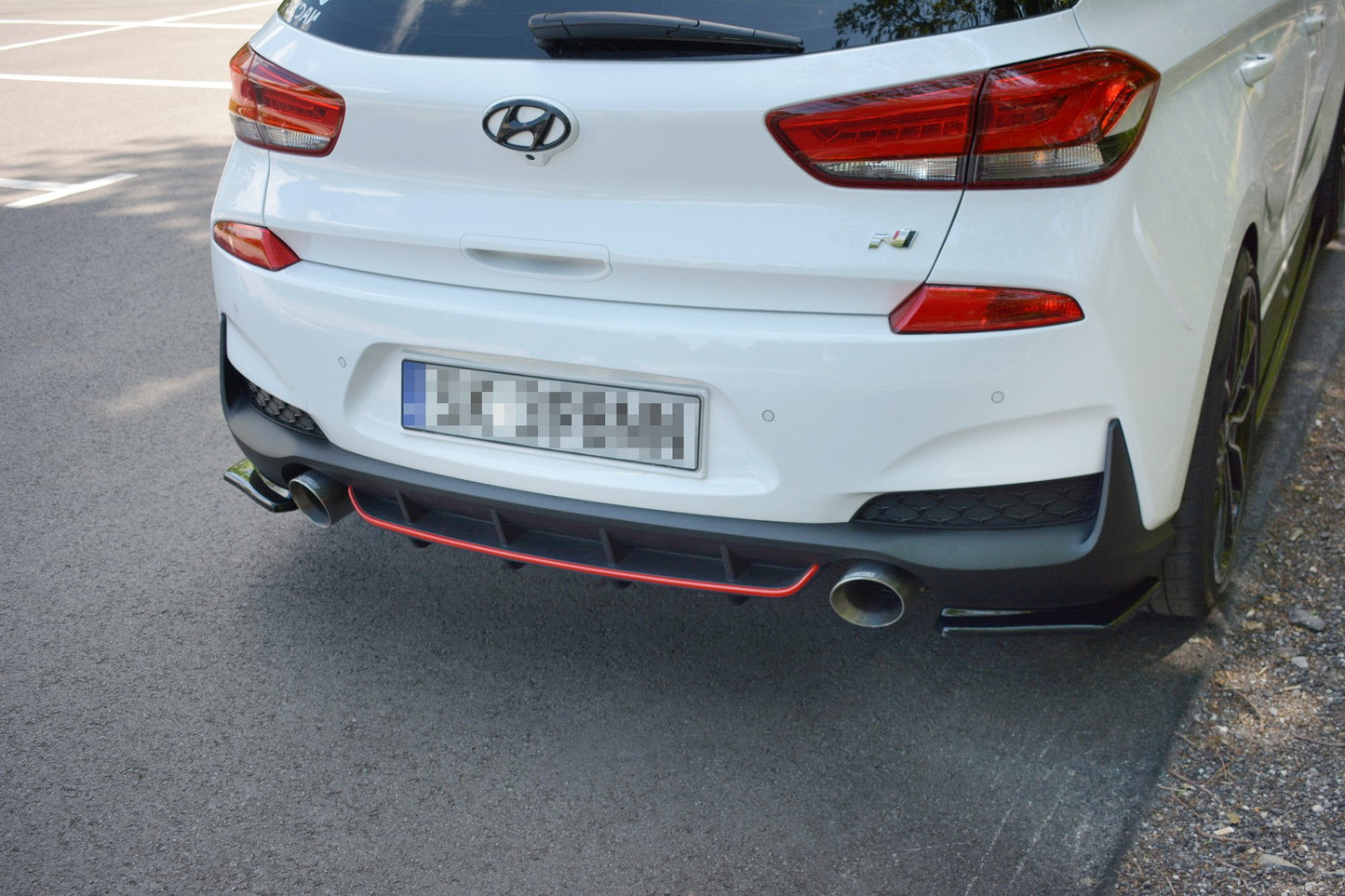 Diffusor Heck Ansatz für Hyundai I30 N Mk3 Hatchback Carbon Look