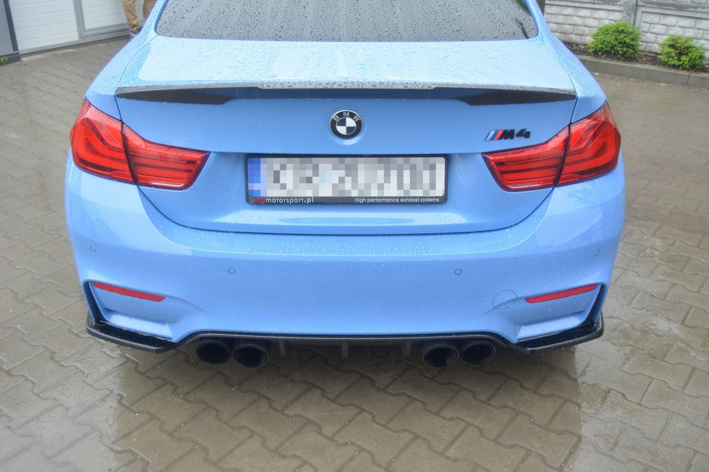 Heck Ansatz Flaps Diffusor für BMW M4 F82 schwarz matt