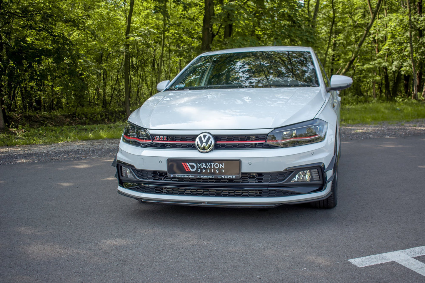 Front Ansatz V.4 für VW Polo GTI Mk6 schwarz Hochglanz