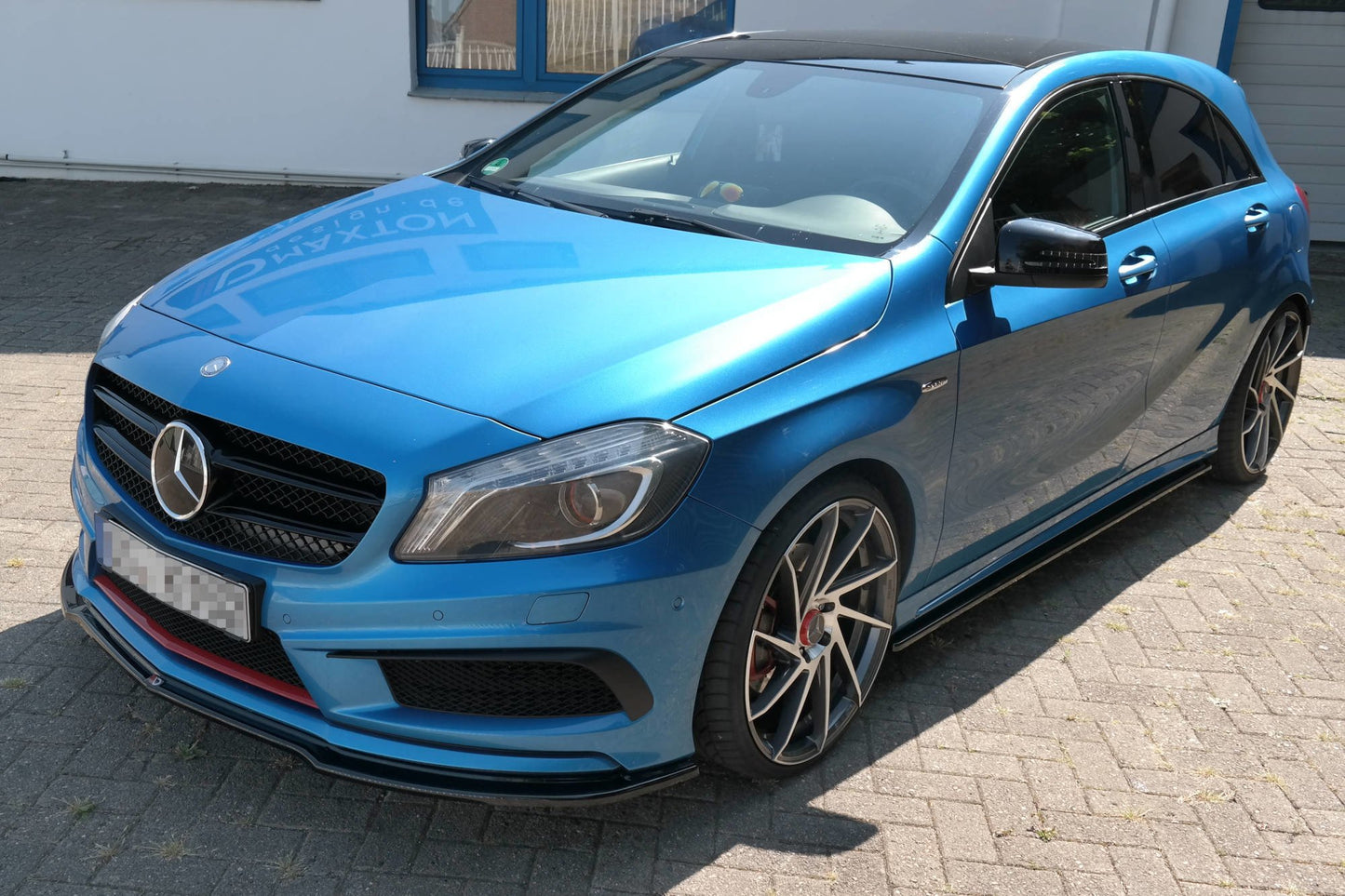 Seitenschweller Ansatz für Mercedes W176 AMG-LINE vor Facelift schwarz matt