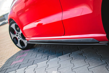 Seitenschweller Ansatz für  VOLKSWAGEN POLO MK5 GTI 6R vor Facelift schwarz matt