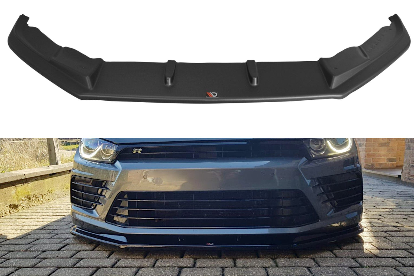 Front Ansatz V.1 für VOLKSWAGEN SCIROCCO MK.3 R FACELIFT schwarz matt