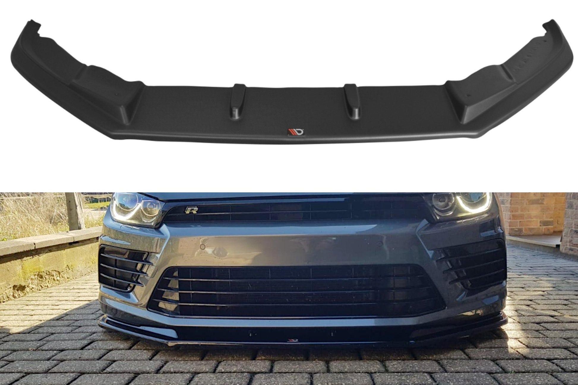 Front Ansatz V.1 für VOLKSWAGEN SCIROCCO MK.3 R FACELIFT schwarz matt