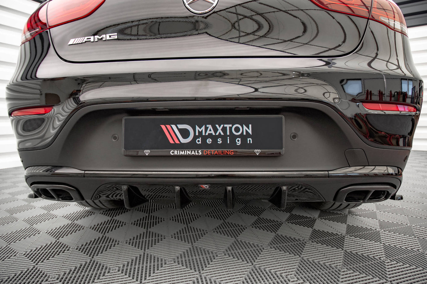 Diffusor Heck Ansatz für Mercedes-Benz GLC Coupe AMG-Line C253 Facelift Carbon Look