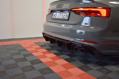 Diffusor Heck Ansatz für Audi S5 F5 Coupe / Sportback schwarz matt