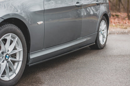 Seitenschweller Ansatz für BMW 3er E90/E91 Facelift schwarz matt
