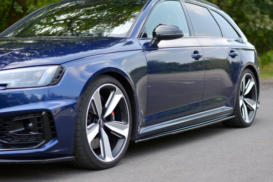 Seitenschweller Ansatz für Audi RS4 B9  schwarz Hochglanz