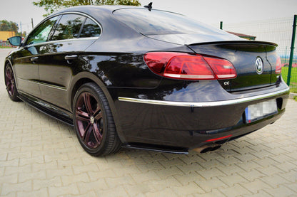 Heck Ansatz Flaps Diffusor für  VOLKSWAGEN CC R-LINE schwarz matt