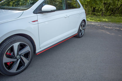 Seitenschweller Ansatz für VW POLO MK6 GTI schwarz matt