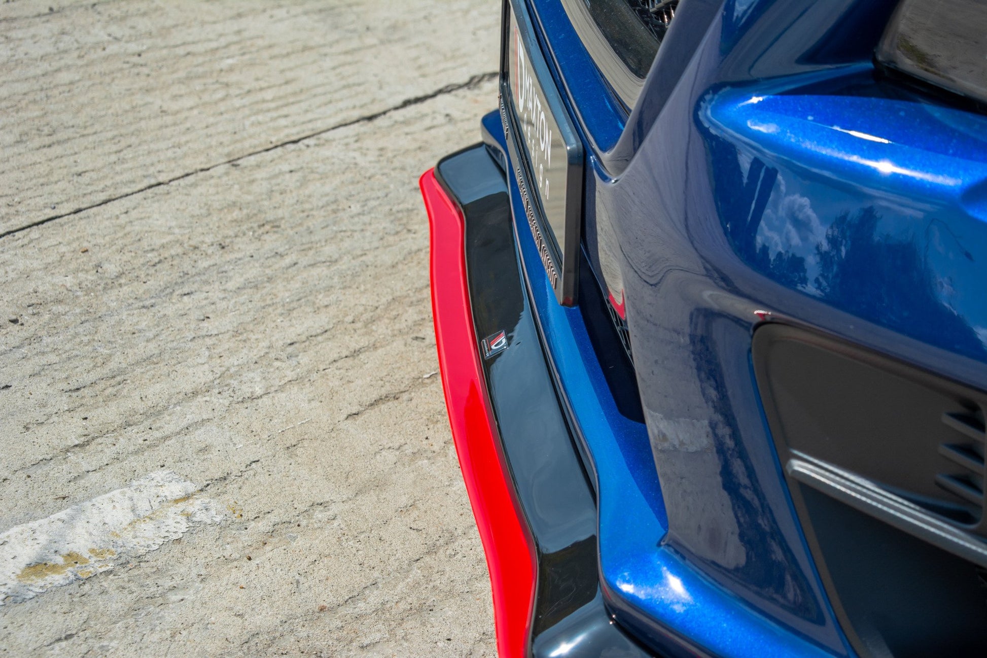 Front Ansatz passend für V.3 passend für SUBARU  WRX STI schwarz+Rot Hochglanz