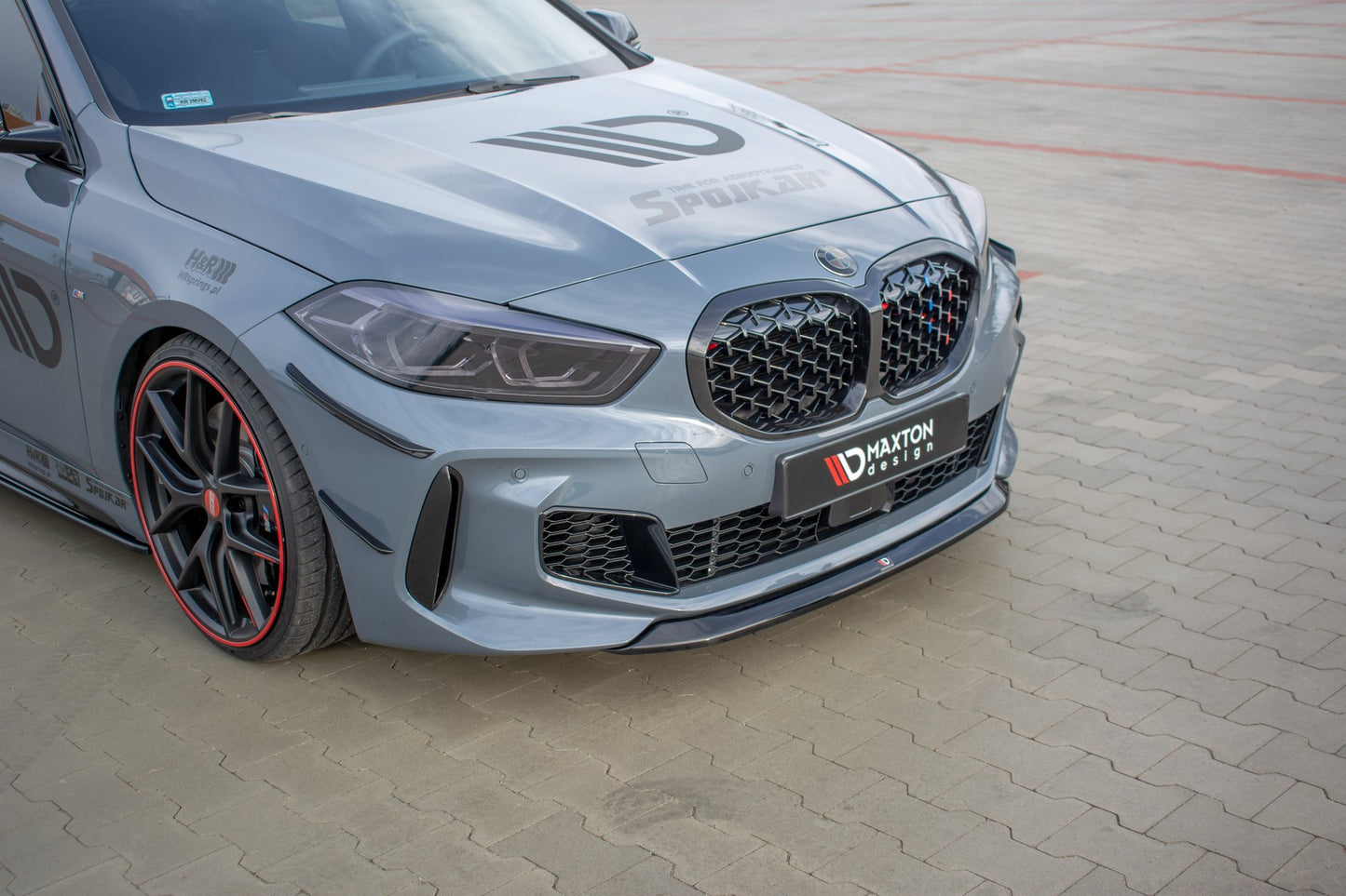 Front Ansatz V.2 für BMW 1er F40 M-Paket/ M135i  schwarz Hochglanz