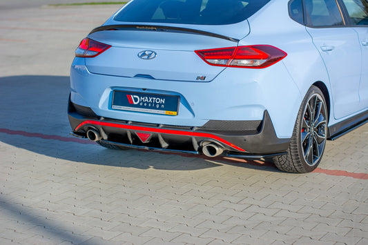 Mittlerer Diffusor Heck Ansatz für Hyundai I30 N Mk3 Fastback  schwarz Hochglanz