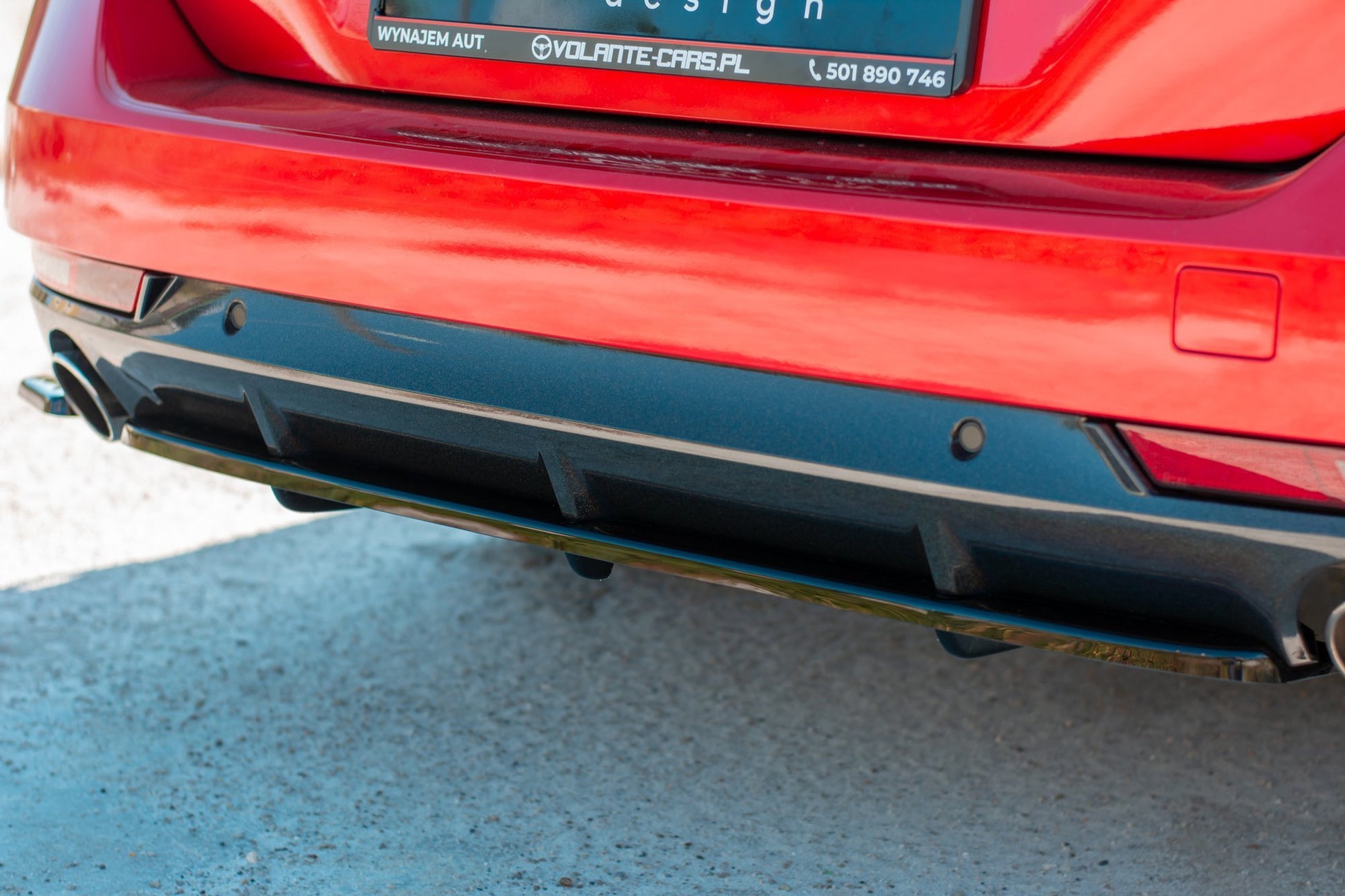 Mittlerer Diffusor Heck Ansatz für(mit einem vertikalem balken)  Peugeot 508 SW Mk2 Carbon Look