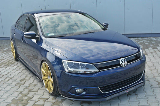 Front Ansatz V.2 für VOLKSWAGEN JETTA MK6 SEDAN vor Facelift schwarz matt