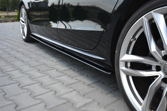Seitenschweller Ansatz für Audi S5 / A5 / A5 S-Line 8T / 8T FL Sportback schwarz matt