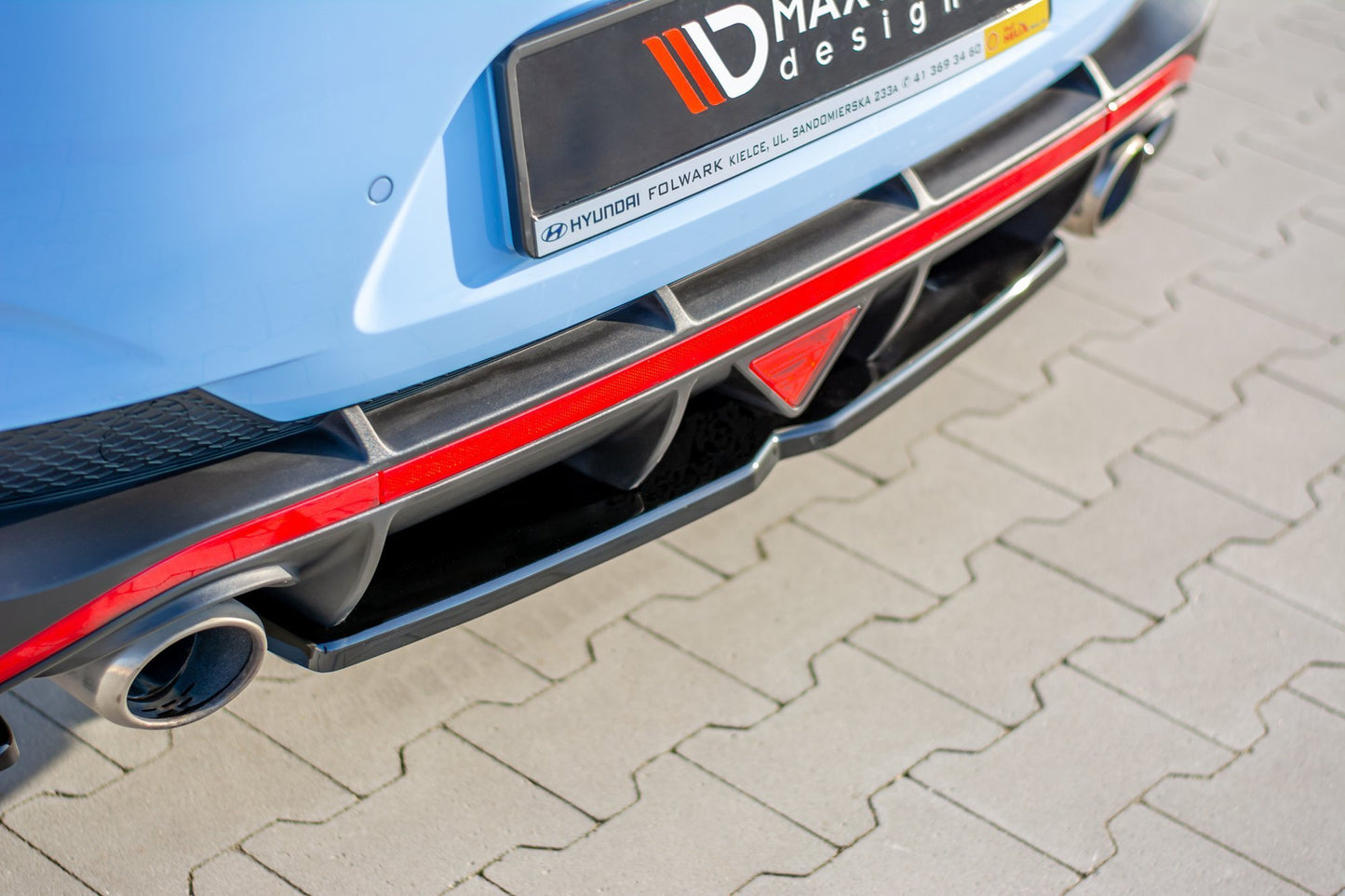 Mittlerer Diffusor Heck Ansatz für Hyundai I30 N Mk3 Fastback  schwarz matt