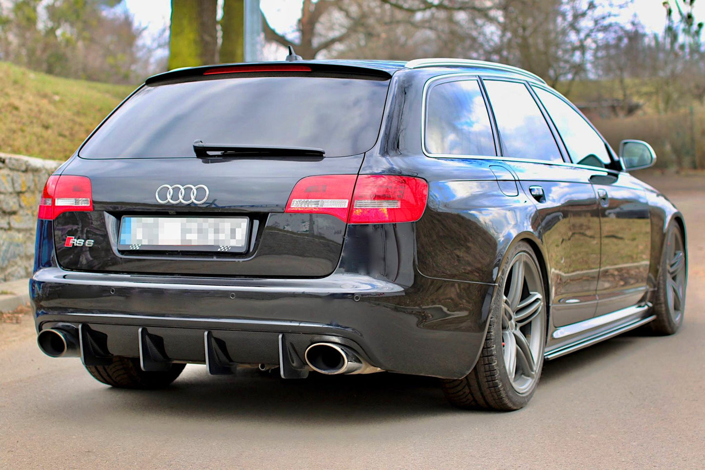 Seitenschweller Ansatz für Audi RS6 C6 schwarz matt