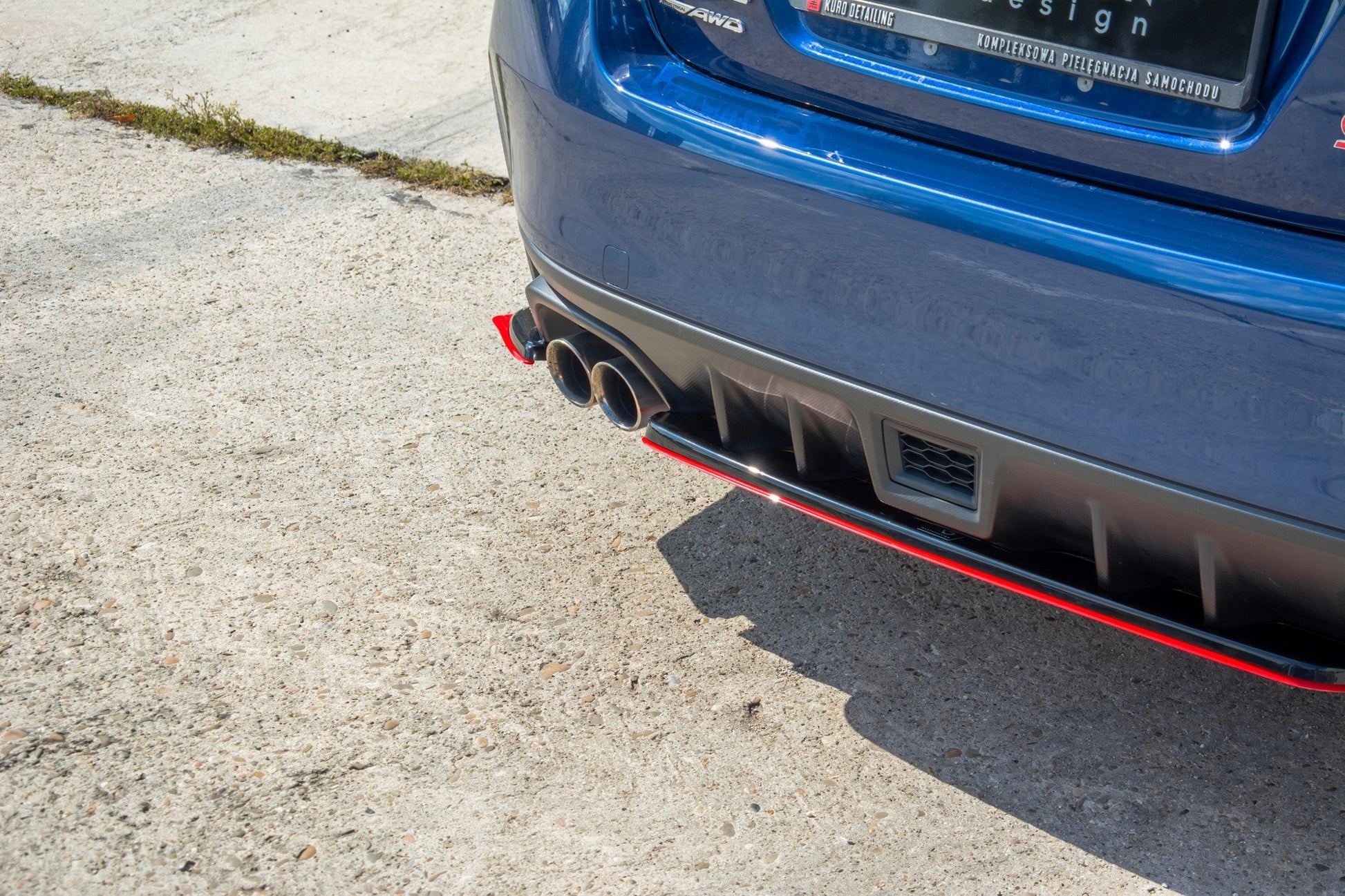 Mittlerer Diffusor Heck Ansatz passend für V.2 SUBARU WRX STI Carbon Look