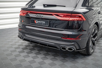 Mittlerer Diffusor Heck Ansatz DTM Look für Audi SQ8 Mk1 schwarz matt