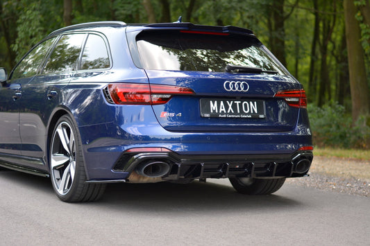 Diffusor Heck Ansatz für Audi RS4 B9 Avant Carbon Look