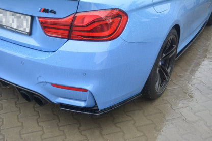 Heck Ansatz Flaps Diffusor für BMW M4 F82 schwarz matt