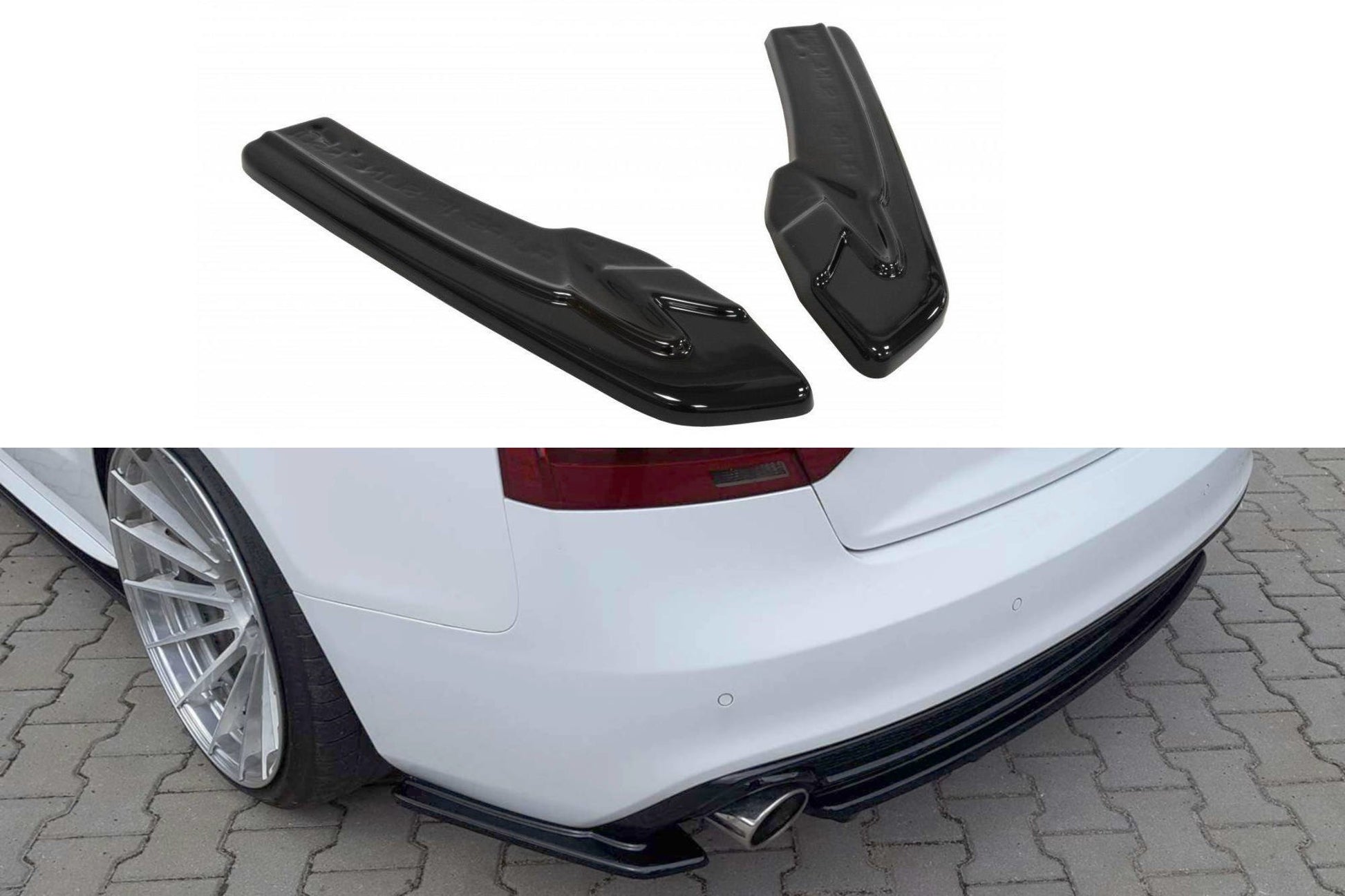 Heck Ansatz Flaps Diffusor für Audi A5 S-Line 8T FL Coupe schwarz matt