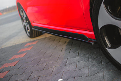 Seitenschweller Ansatz für  VOLKSWAGEN POLO MK5 GTI 6R vor Facelift schwarz matt