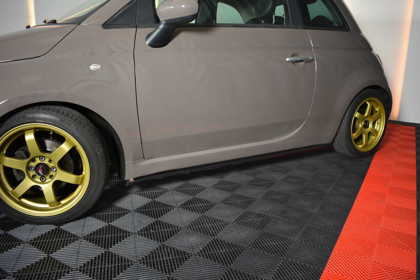 Seitenschweller Ansatz für FIAT 500 HATCHBACK vor Facelift Carbon Look