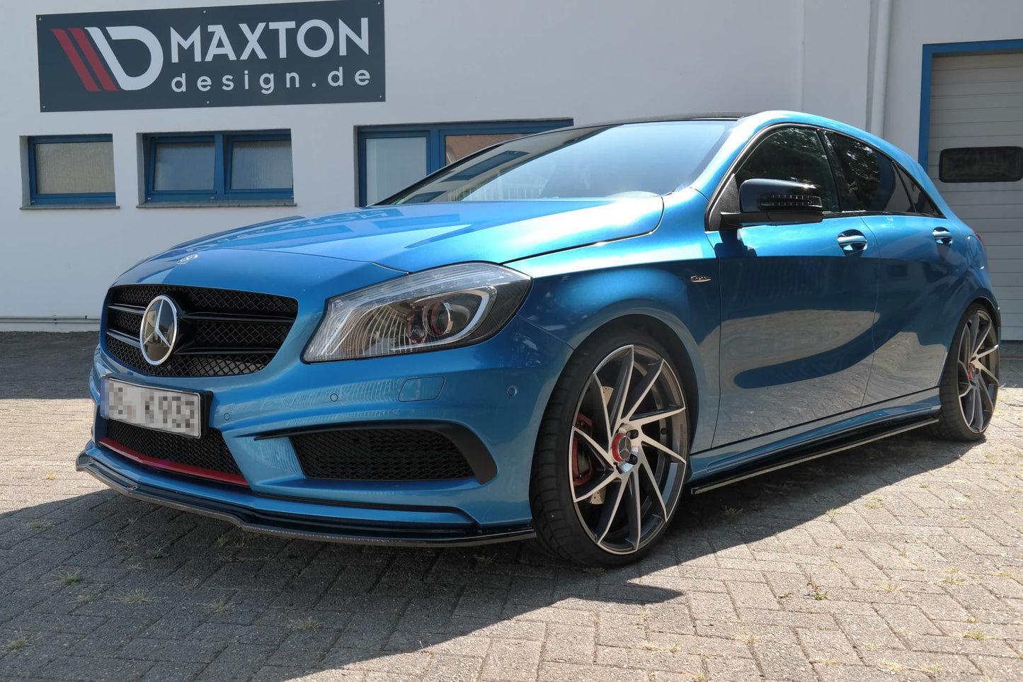Seitenschweller Ansatz für Mercedes W176 AMG-LINE vor Facelift schwarz matt