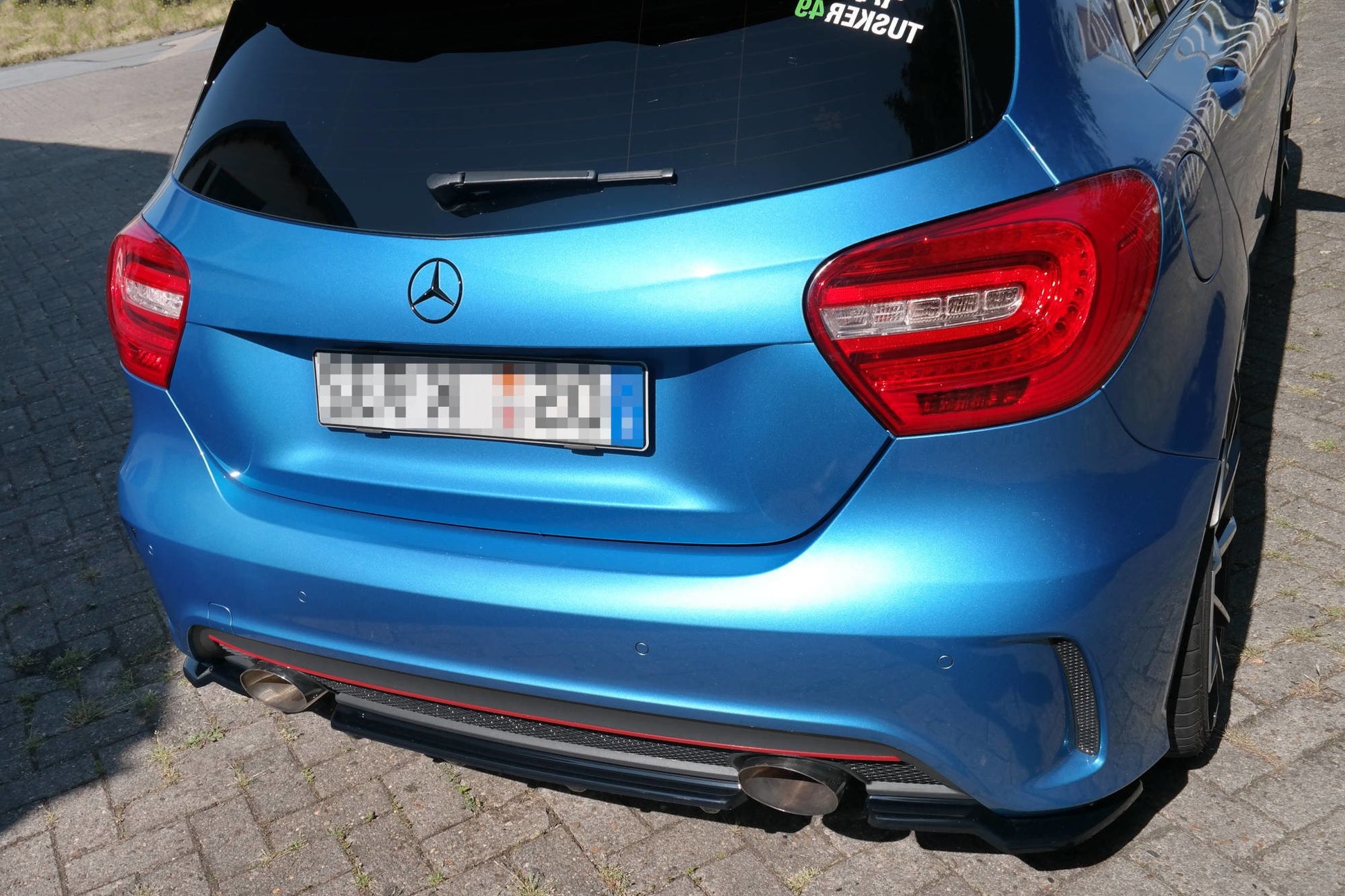 Mittlerer Diffusor Heck Ansatz für im DTM LOOK Mercedes W176 AMG-LINE vor Facelift schwarz matt