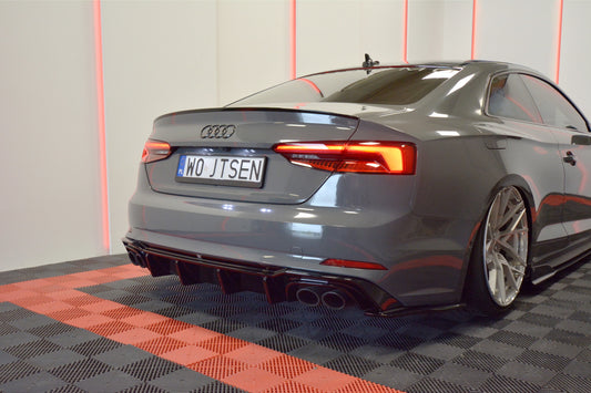 Diffusor Heck Ansatz für Audi S5 F5 Coupe / Sportback schwarz matt