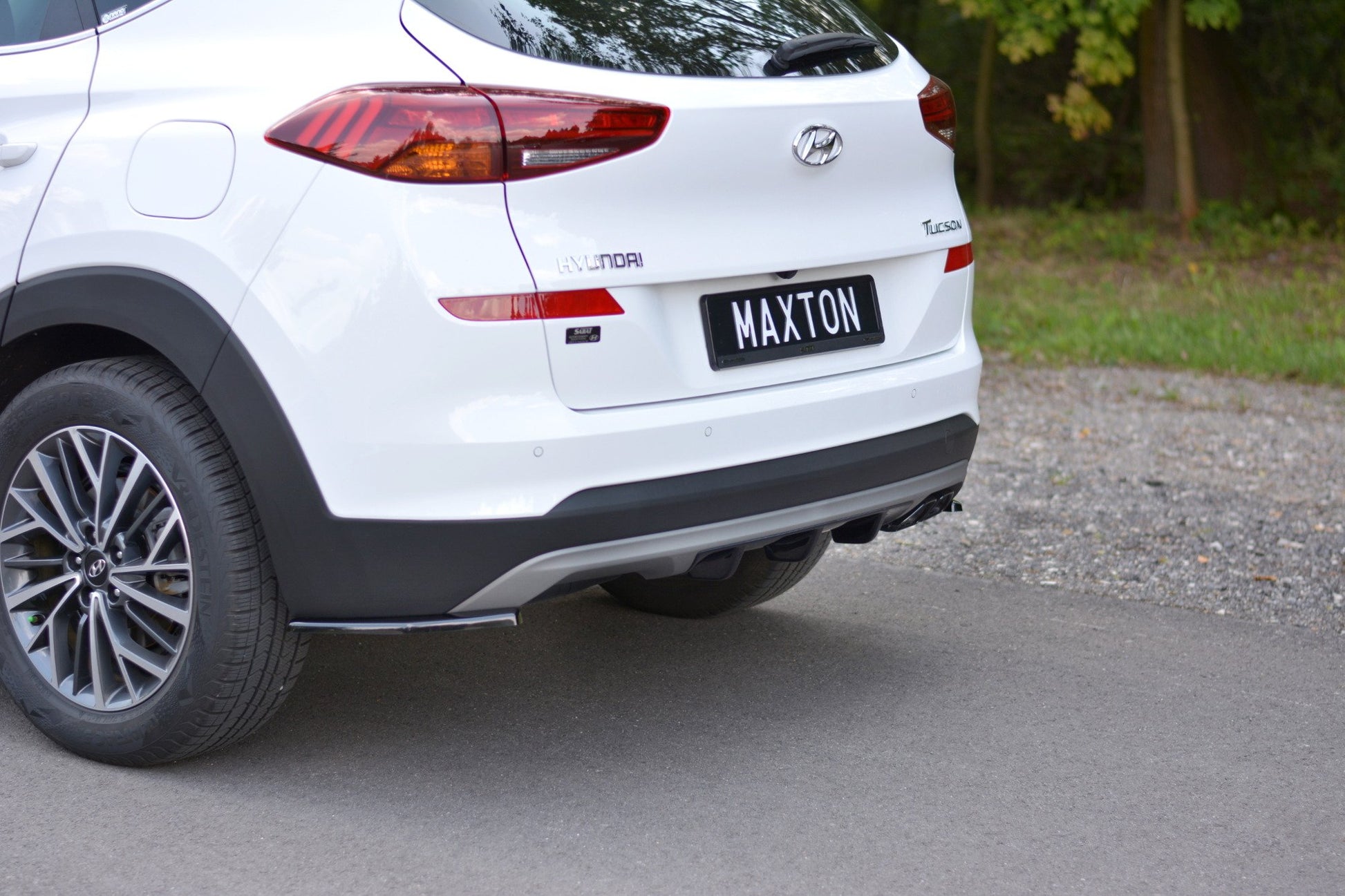 Heck Ansatz Flaps Diffusor für Hyundai Tucson Mk3 Facelift Carbon Look
