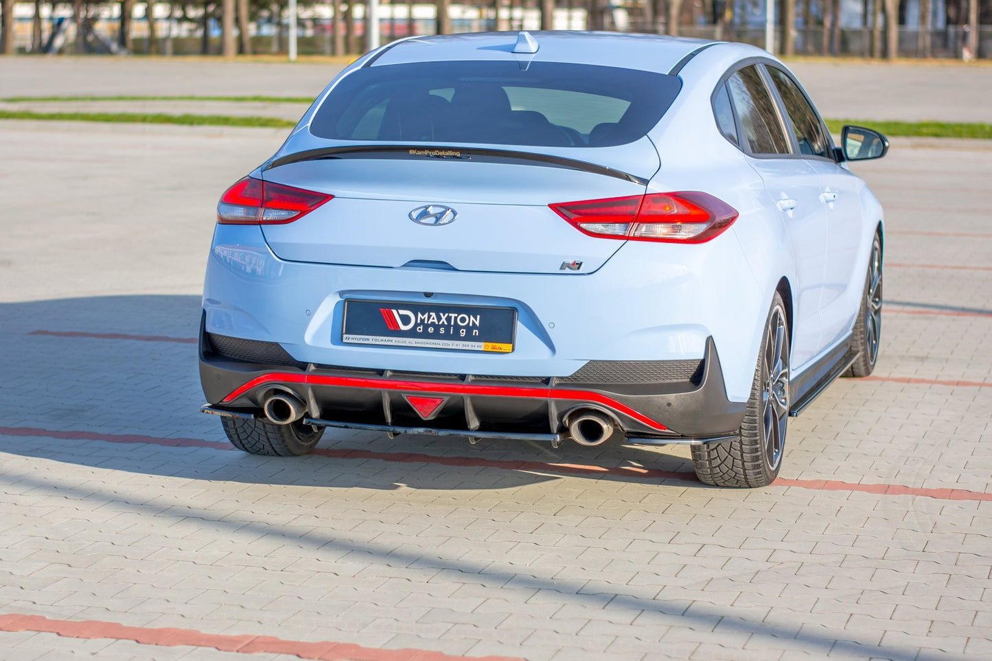 Heck Ansatz Flaps Diffusor für Hyundai I30 N Mk3 Fastback  schwarz matt