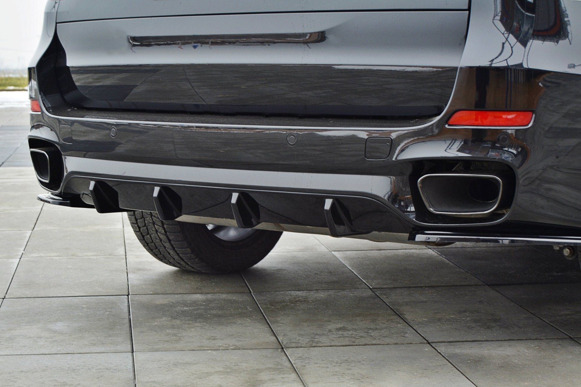 Diffusor Heck Ansatz für BMW X5 F15 M Paket Carbon Look
