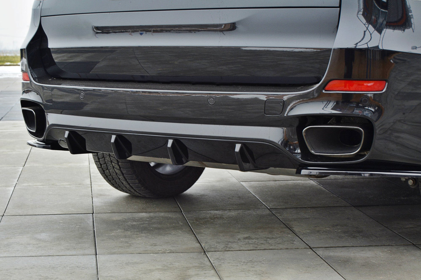 Diffusor Heck Ansatz für BMW X5 F15 M Paket schwarz Hochglanz