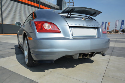 Heck Ansatz Flaps Diffusor für CHRYSLER CROSSFIRE schwarz matt