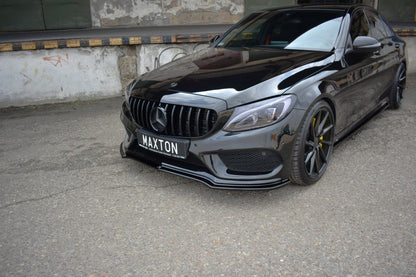 Front Ansatz V.1 für MERCEDES- BENZ C43 AMG W205 schwarz matt