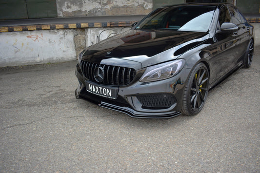 Front Ansatz V.1 für MERCEDES- BENZ C43 AMG W205 schwarz matt