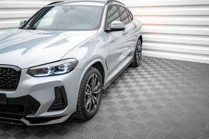 Seitenschweller Ansatz für BMW X4 M-Paket G02 Facelift schwarz matt