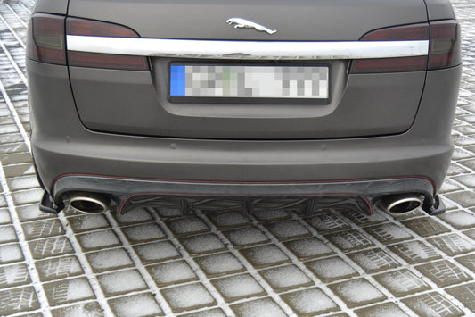 Heck Ansatz Flaps Diffusor für JAGUAR XF (X250) MK1 SPORTBRAKE S-PACK schwarz matt