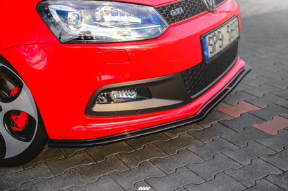 Front Ansatz V.2 für VOLKSWAGEN POLO MK5 GTI 6R vor Facelift schwarz Hochglanz