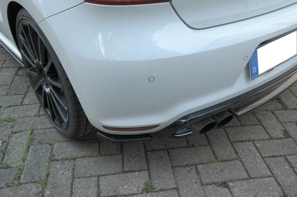 Heck Ansatz Flaps Diffusor für VOLKSWAGEN POLO MK5 R WRC schwarz Hochglanz