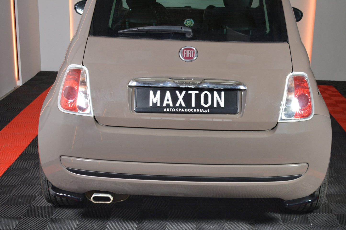 Heck Ansatz Flaps Diffusor für FIAT 500 HATCHBACK vor Facelift schwarz matt