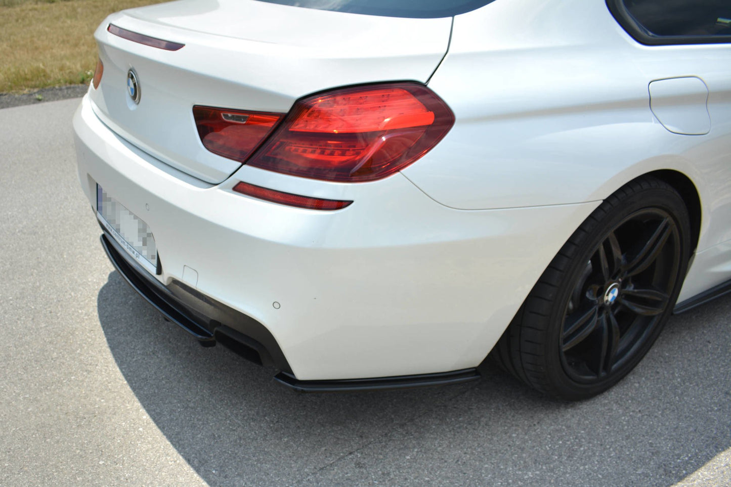Heck Ansatz Flaps Diffusor für BMW 6er Gran Coupé M Paket schwarz matt
