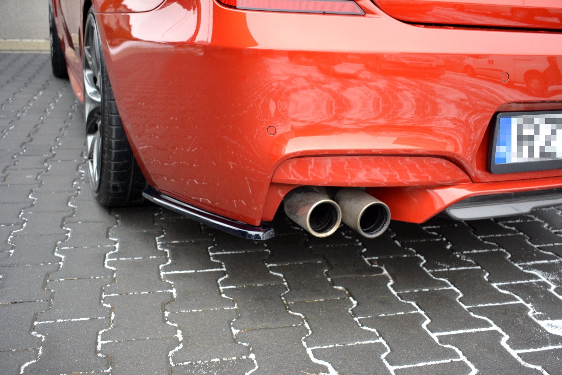 Heck Ansatz Flaps Diffusor für BMW M6 GRAN COUPÉ schwarz matt
